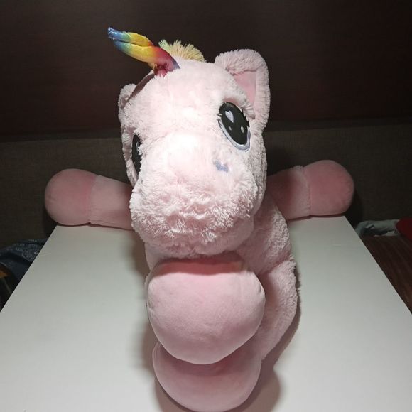 Jumbo Pink Unicorn Plush 4 FT Big Stuffed Animal Large Huge Giant So Soft - Picture 1 of 14